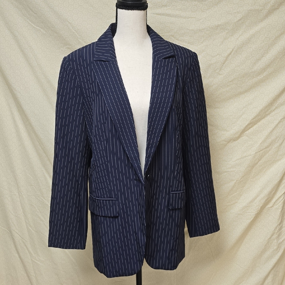 Banana Republic Navy Striped Blazer